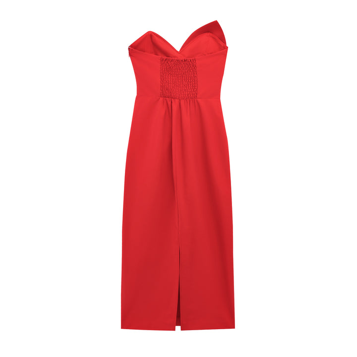 Dame Strapless Bodycon Kjole med Overdimensioneret Sløjfe-Detalje Stilla