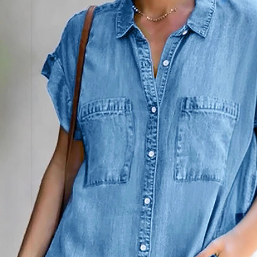 Femme Denim Utility Skjorte Kjole Stilla