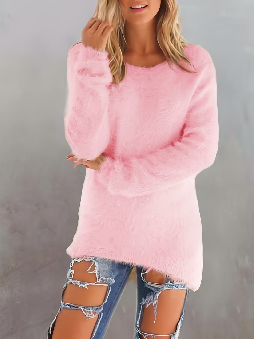 Femme Loose-Fit Tekstureret Strikpullover Stilla