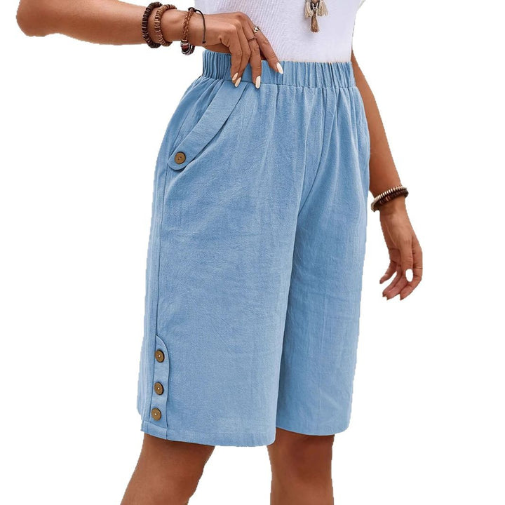 Dame Behagelige Shorts med Knap-Detalje Stilla
