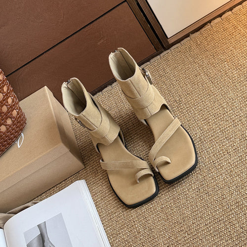 Femme Modern Åbne Tå Ankelsandaler Stilla