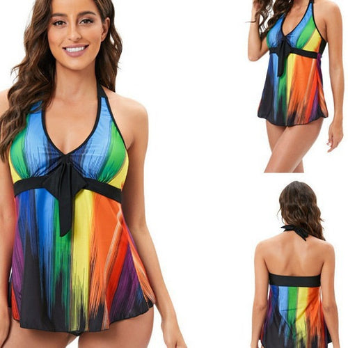 Dame Tankini med farverig gradient og justerbare stropper Stilla