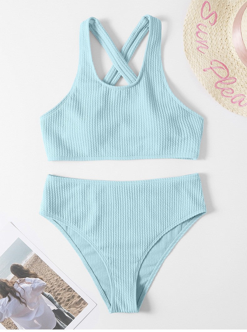 Dame høj talje bikini sæt med komfortabelt og stilfuldt design Skovae