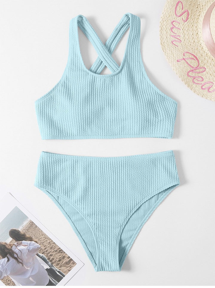 Dame høj talje bikini sæt med komfortabelt og stilfuldt design Skovae