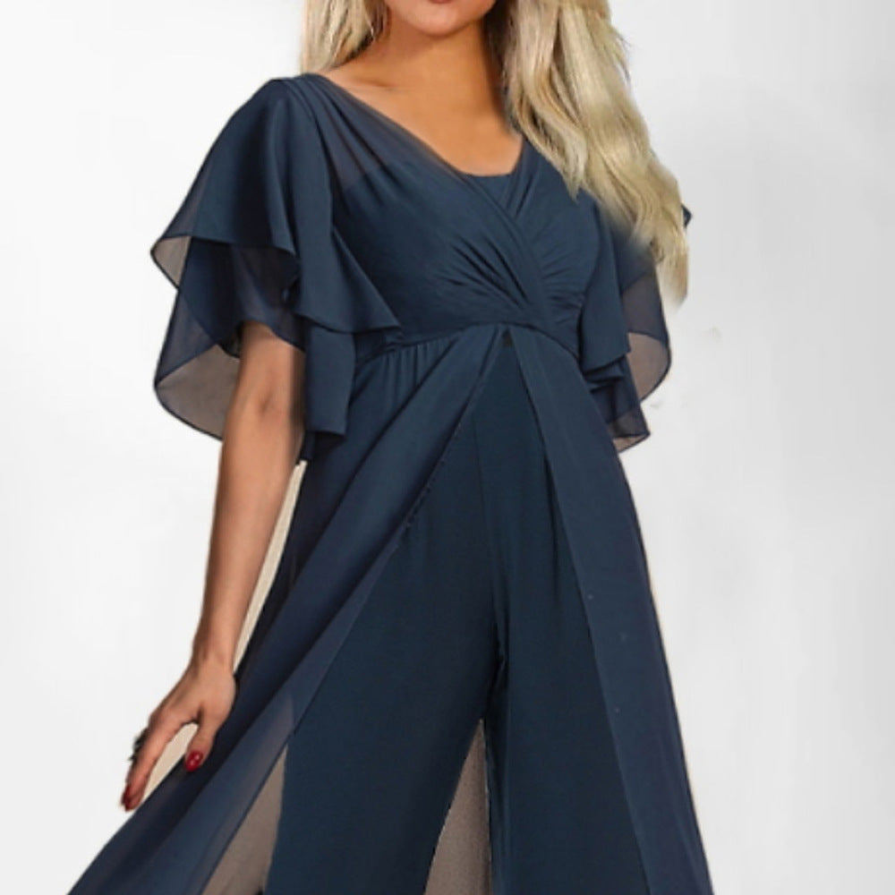 Flydende chiffon aften-jumpsuit til damer Stilla
