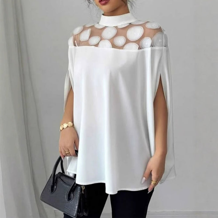 Damebluse med raffineret gennemsigtighed-design og flæseærmer Stilla