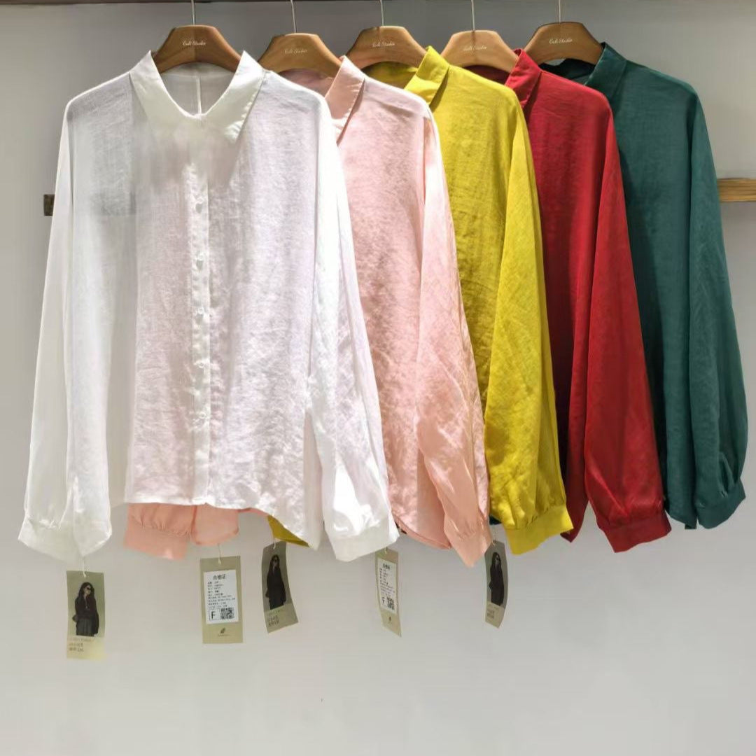 Dame Langærmet Button-Up Bluse Stilla