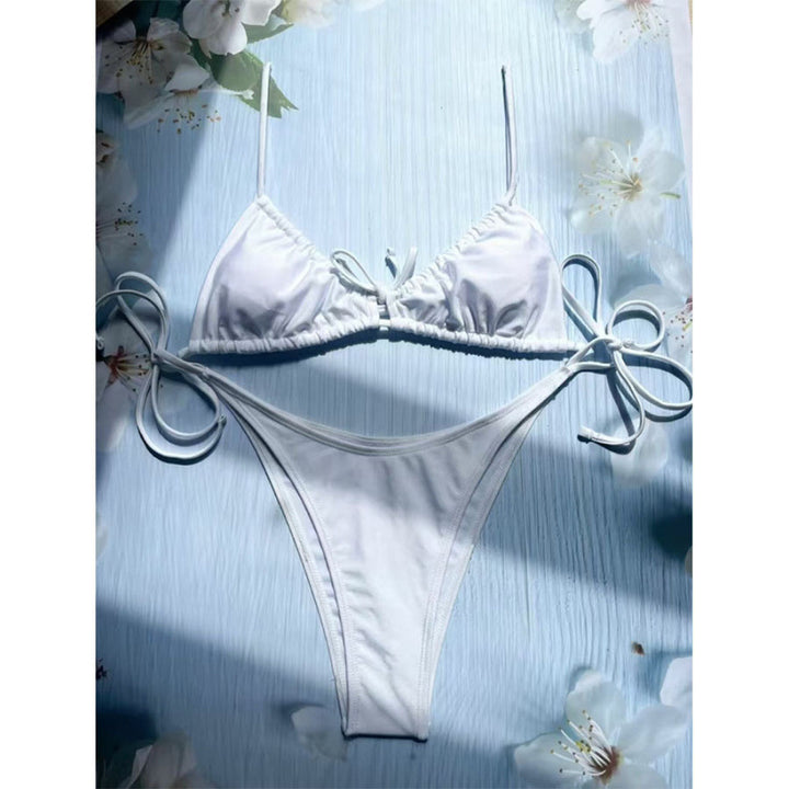 Dame triangel-bikini med legesygt leopardmønster og justerbare bånd Skovae