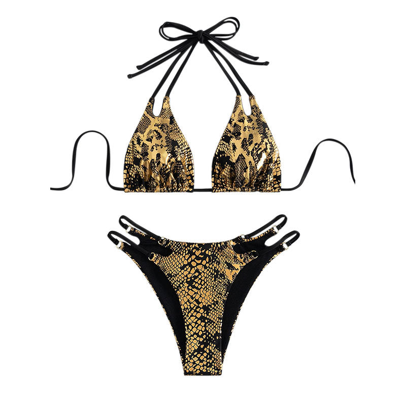 Dame Triangel-Bikini med innovativt slidsdesign Skovae