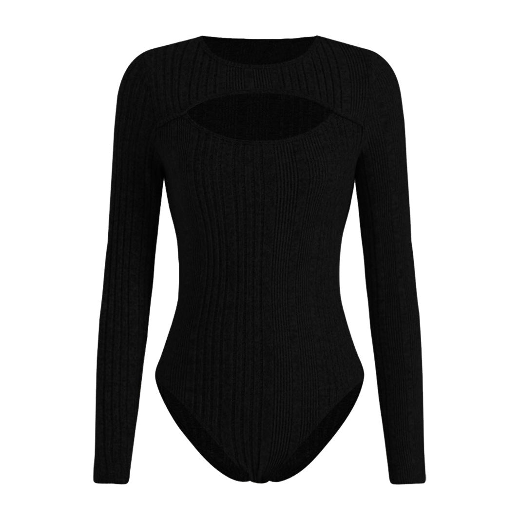 Damebody med innovativt cut-out design og lange ærmer Stilla