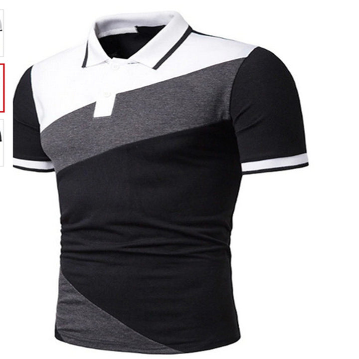 Herre Poloshirt med moderne farveblokdesign Stilla