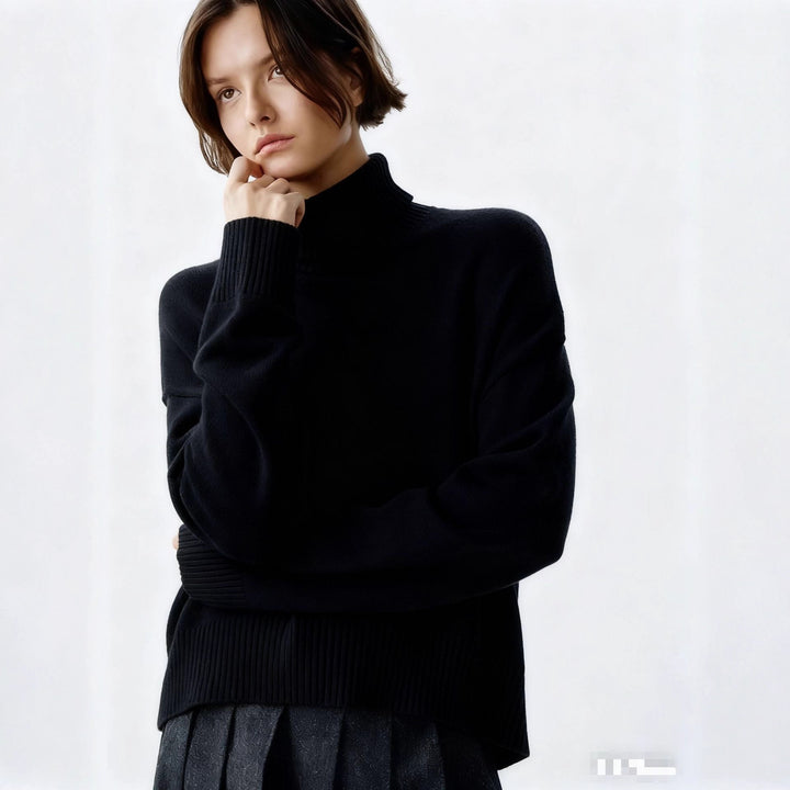 Dame Cozy Turtleneck Sweater med Oversized Snit og Fin Ribstruktur Stilla