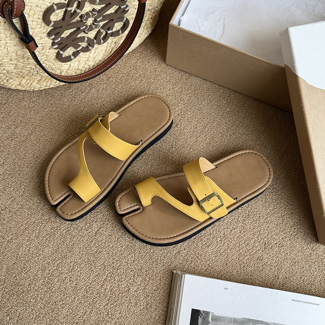 Femme Fritid Dobbelt-Tå Tåsplit Sandaler Stilla