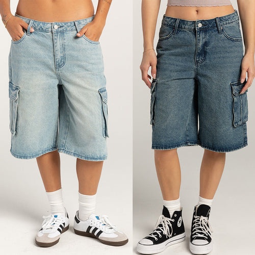 Dame Cargo-shorts med praktiske sidelommer og afslappet snit Stilla
