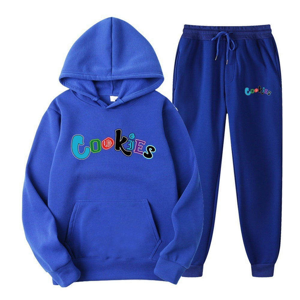 Women's Hoodie og Jogging Pants Sæt med Farverig Grafikprint Skovae