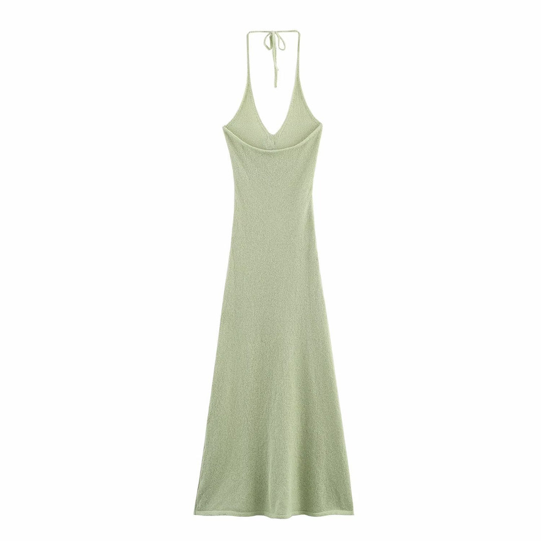 Femme Halterneck Floral Udsmykket Maxi Kjole Stilla