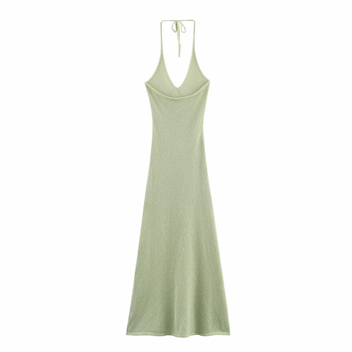 Femme Halterneck Floral Udsmykket Maxi Kjole Stilla