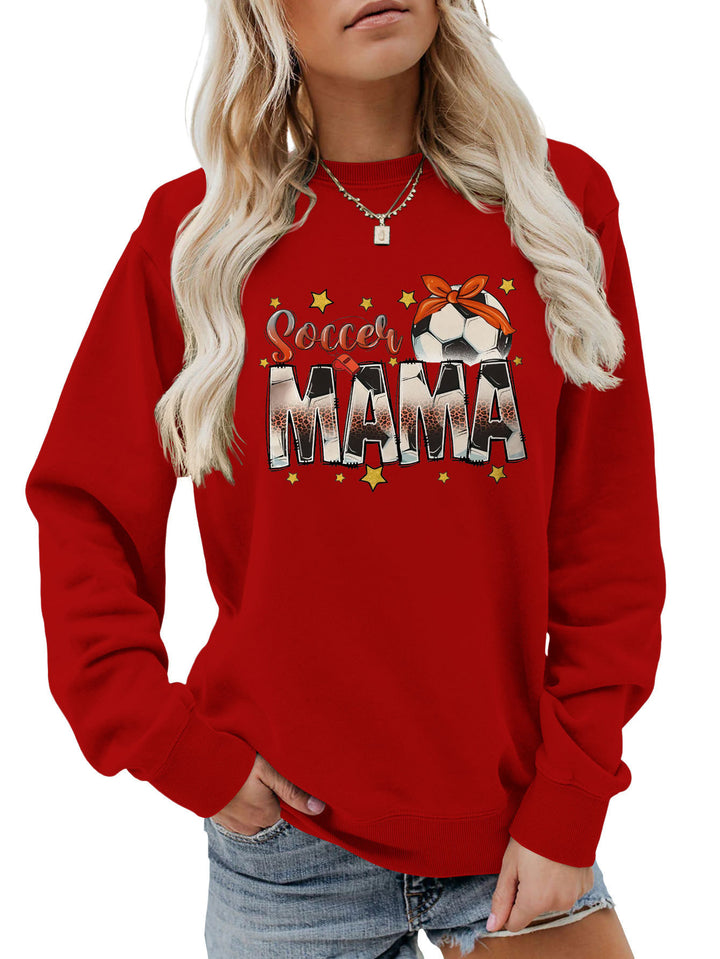 Kvinders sweatshirt med iøjnefaldende "Soccer Mama" print og behagelig pasform Stilla