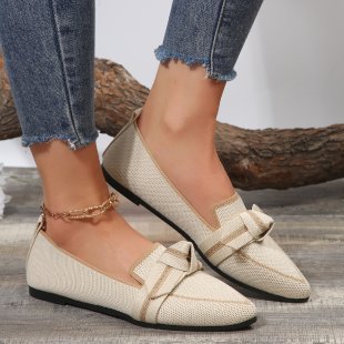 Dame Ballerinas med elegant knudedetalje og åndbart overmateriale Stilla