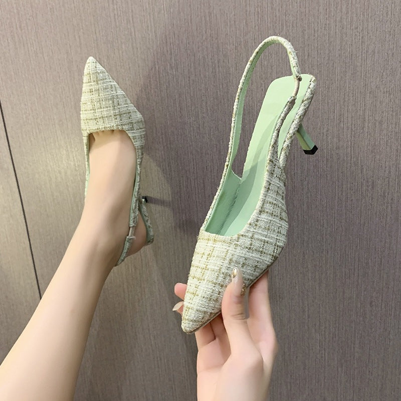 Dame Slingback-pumper med spidse design og komfortabel blokhæl Stilla