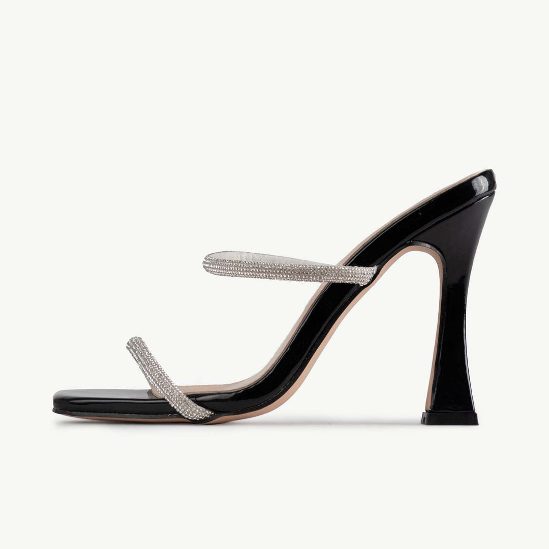 Dame Højhælede Slide Sandaler med elegante Ankeleremmer Stilla