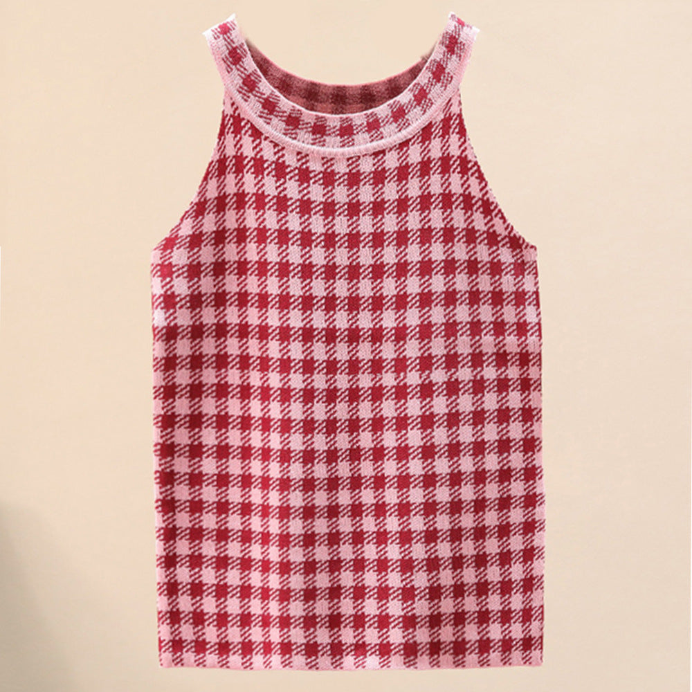 Kvinders sporty tanktop med chic ternet mønster Stilla