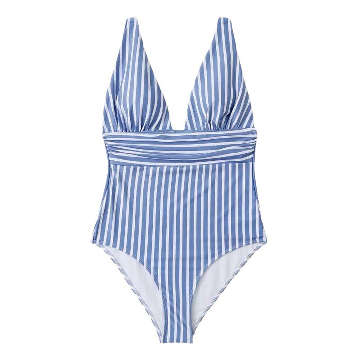 Dame striped høj talje ét stykke badedragt Stilla