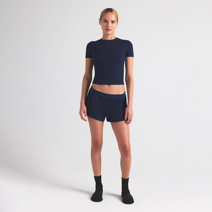 Damer Blødt Ribbet Crop Top og Frækt Tanga-Sæt Stilla