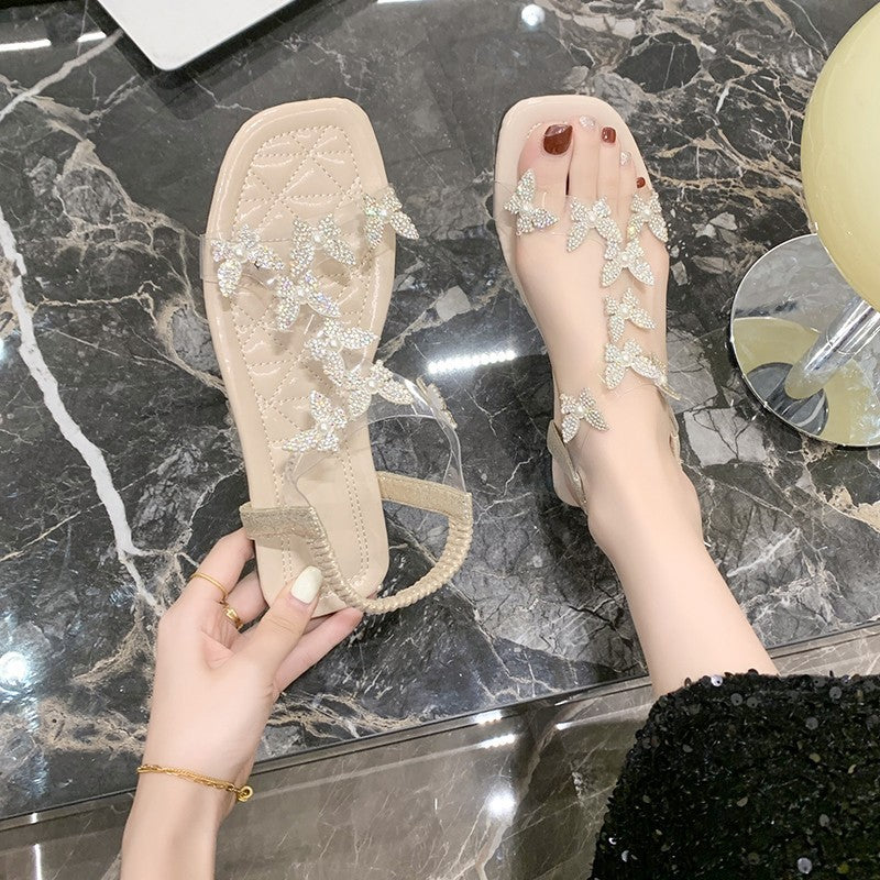 Dame elegante sandaler med strassdekorationer Stilla