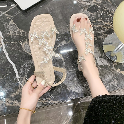 Dame elegante sandaler med strassdekorationer Stilla