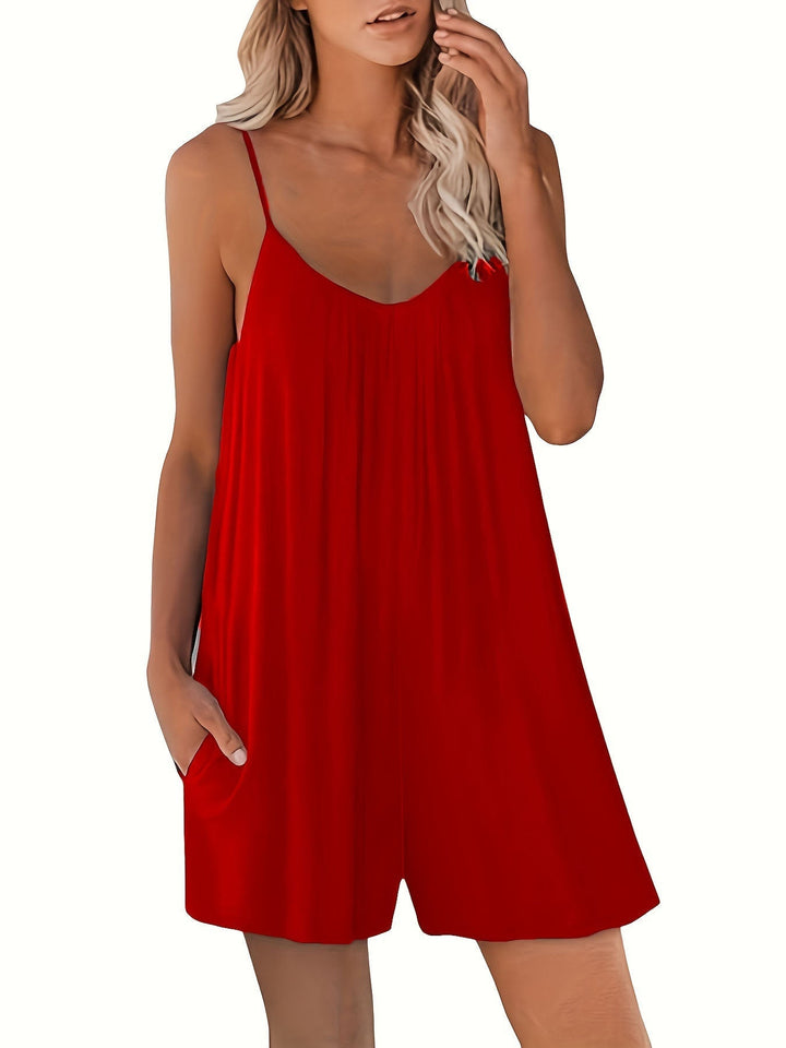 Stilla | Lækre lomme-sommer-enfarvet shorts-overall