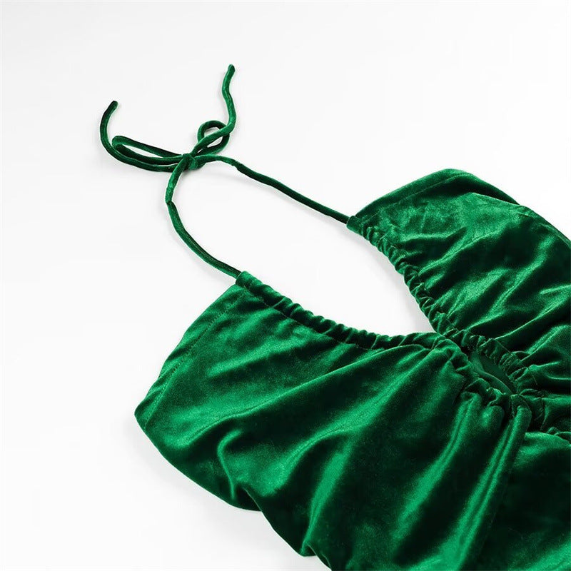 Femme Halter Neck Rüschen Mini Kjole Stilla