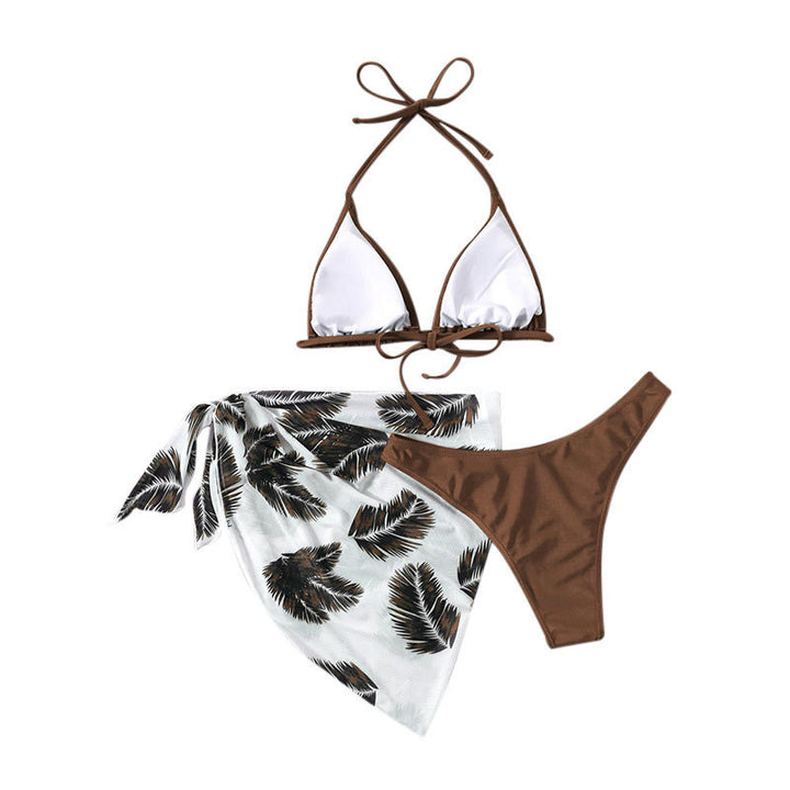 Dame Triangle-Bikini med en elegant indpakket nederdel Skovae