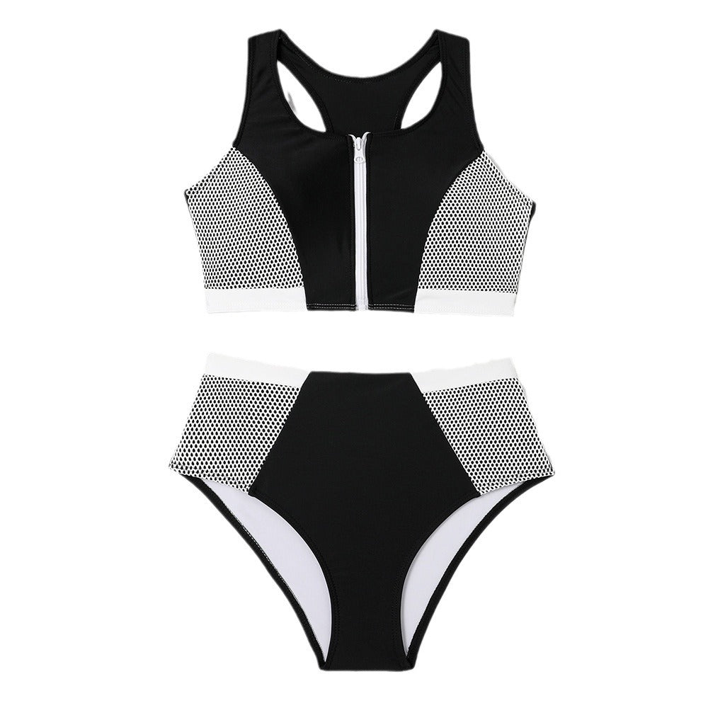 Dame Sport-Bikini-Sæt med lynlås og netindlæg Stilla