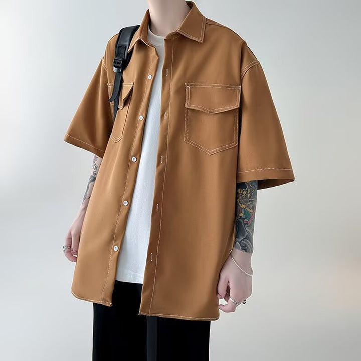 Herre Fashion Kortærmet Skjorte med kontrasterende sømme og praktiske lommer Stilla