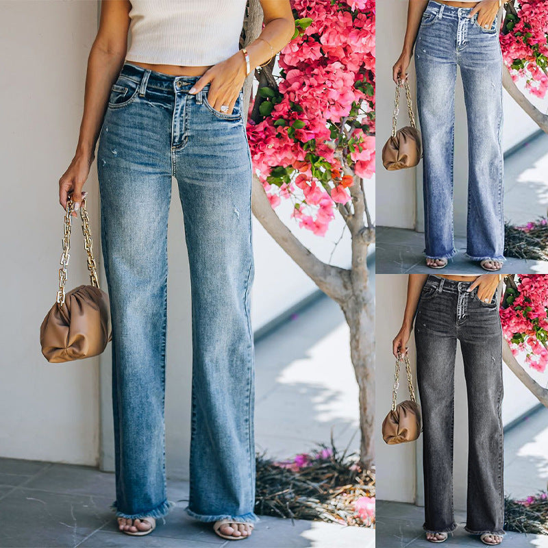 Damer High-Waist Flare Jeans i moderne Vintage-look Stilla