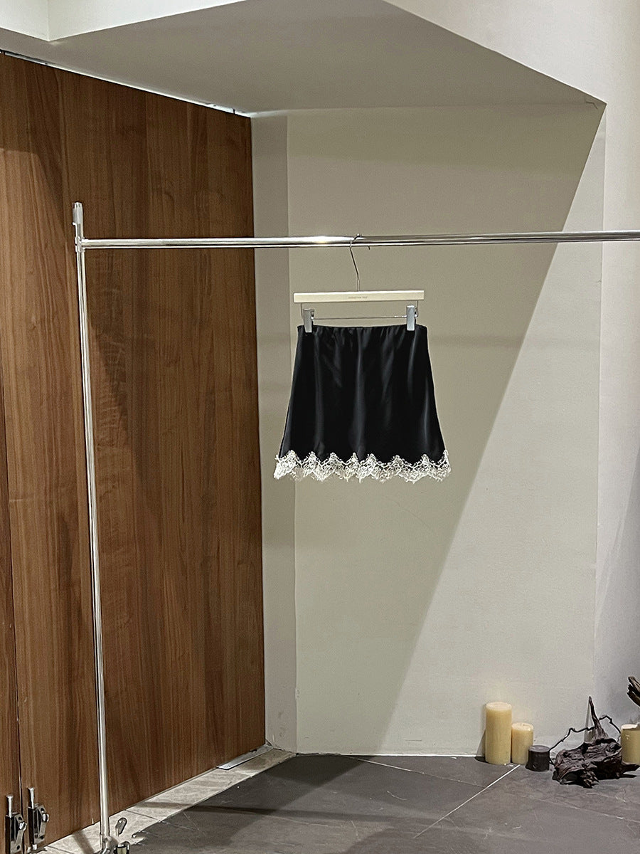 Dame Skirt med elegant spids kanten Stilla