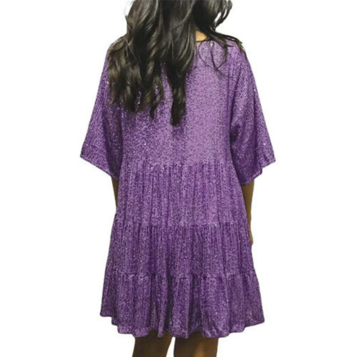 Damer Glitrende Festkjole med voluminøst skørt og afslappet snit Stilla