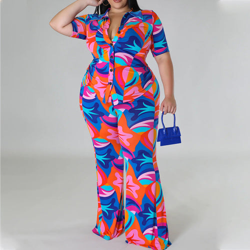 Dame Casual Overall med farverig grafisk print Stilla