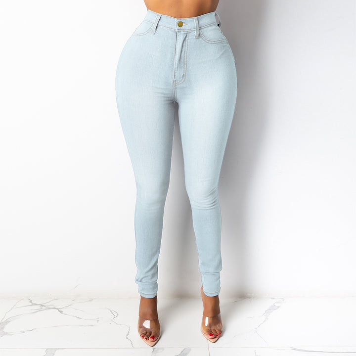 Dame High-Waist Skinny Jeans med figurformende design Stilla