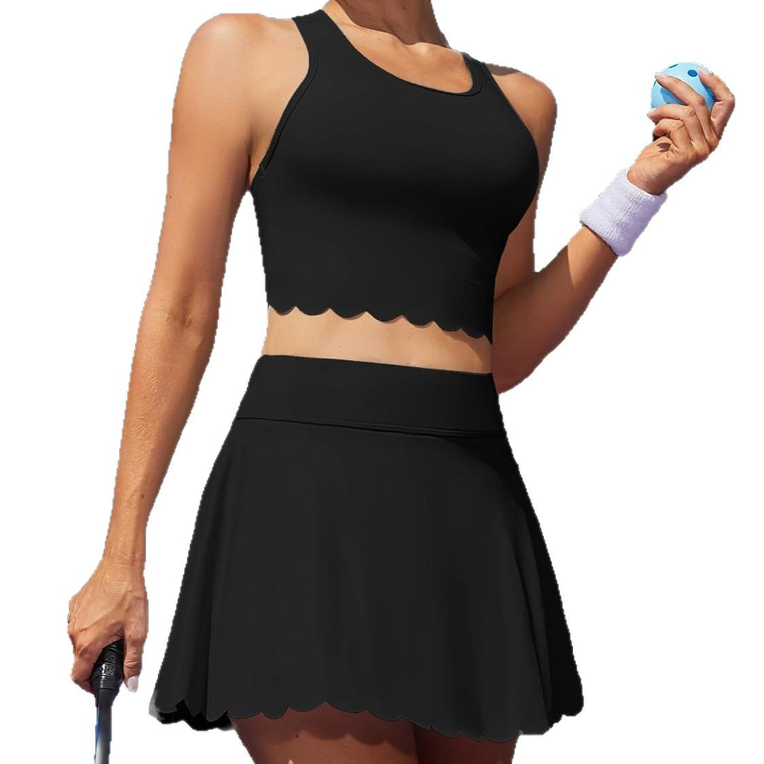 Dame Sporty Tennis-Outfit med bølget kant Skovae
