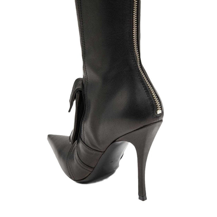Femme High-Stiletto Denim Over-knæ Støvler med dekorativ lomme Stilla