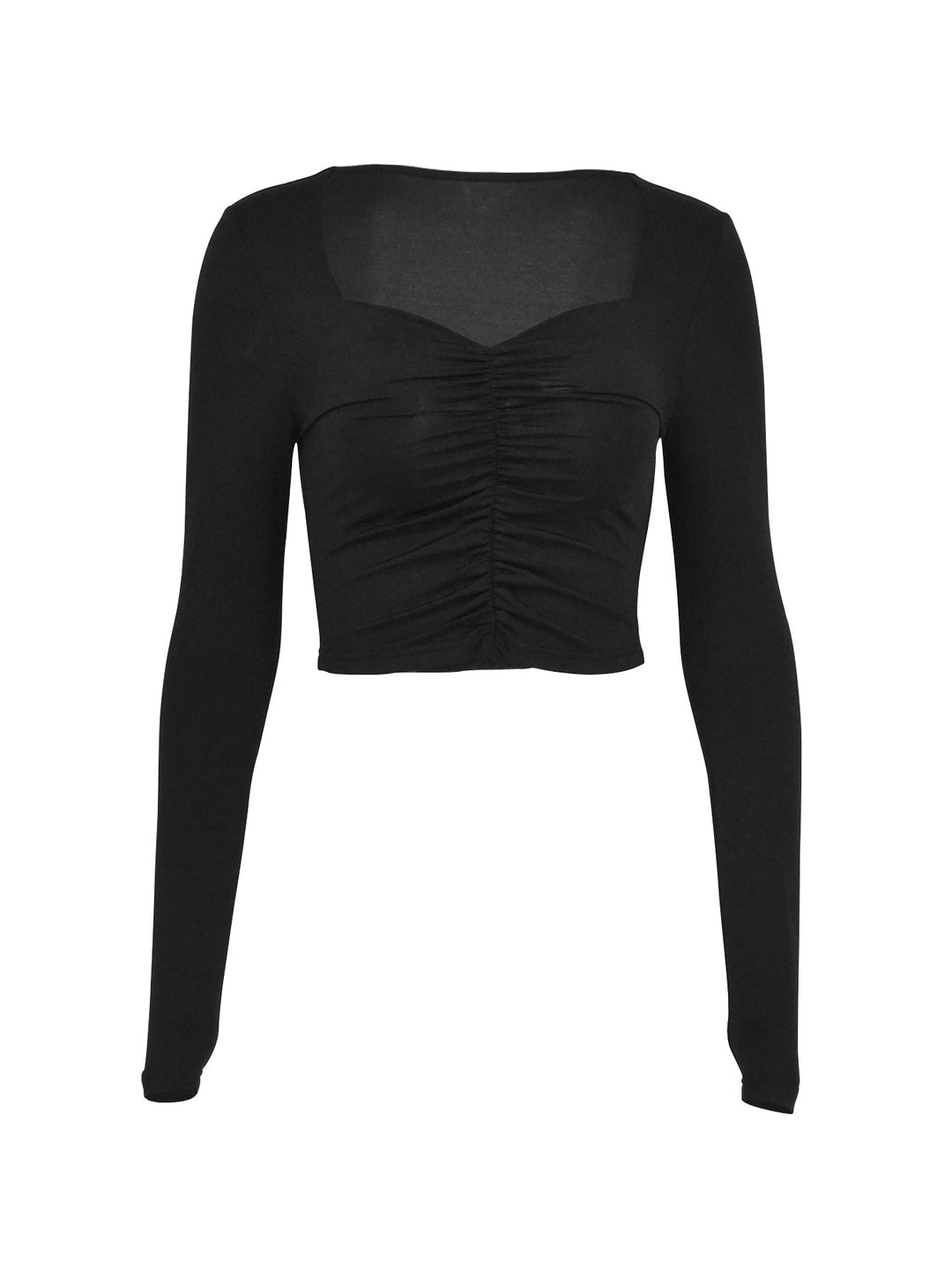 Dame Crop-Top med raffinerede rynkeeffekter Skovae