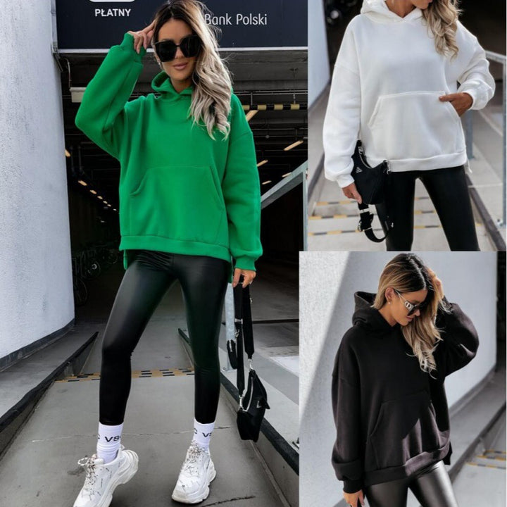 Kvinders oversized hoodie med praktiske kængurulommer Stilla