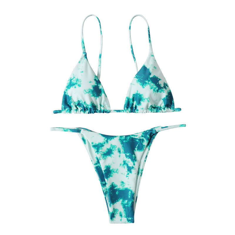 Dame Triangel-Bikini med stilfuldt batikdesign Skovae