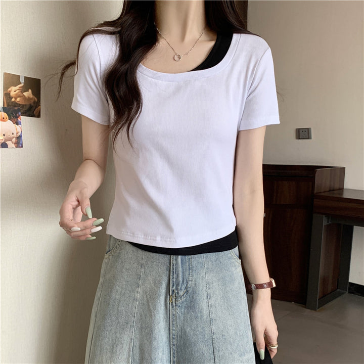 Femme Soft-Fit Lagdeling Rund hals T-Shirt Stilla