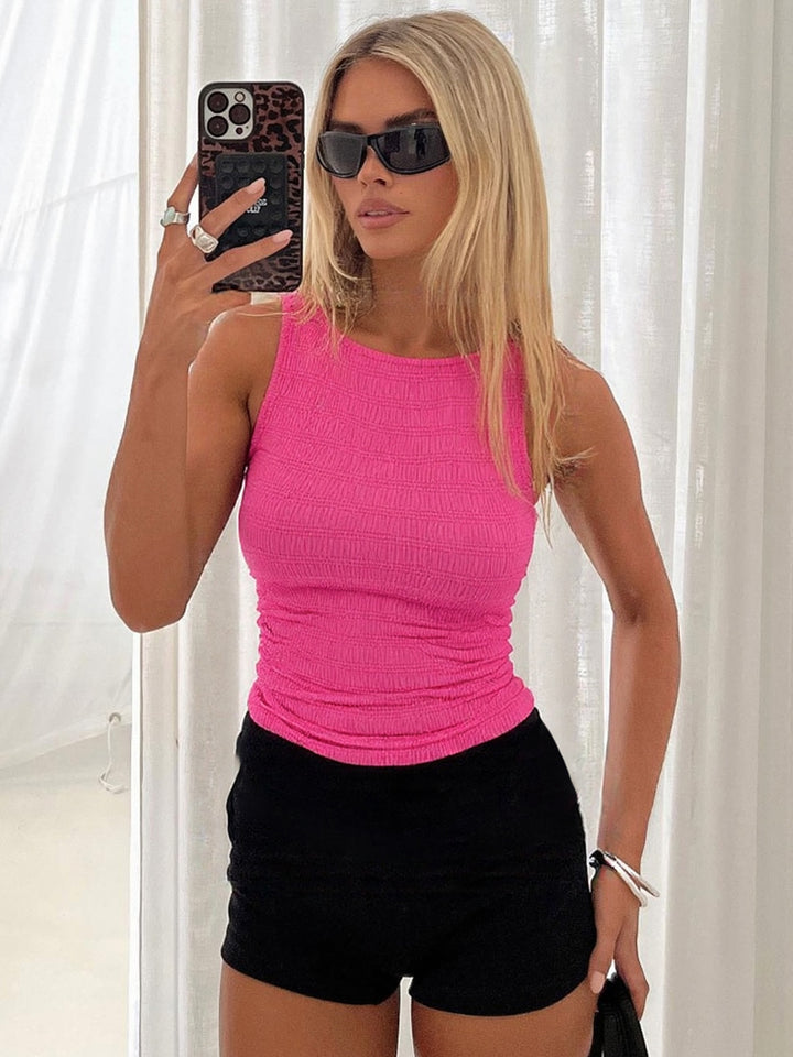 Damer Højhalset Crop-Top med struktureret design og elastisk materiale Stilla