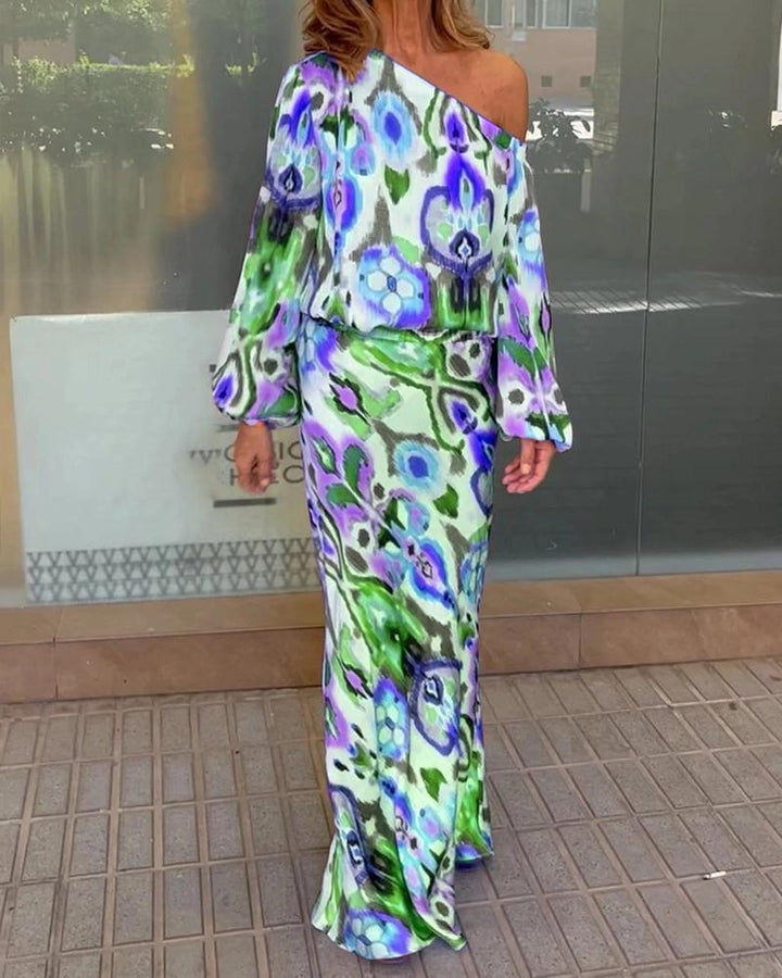 Dame Elegante Maxikjole med asymmetrisk snit og flydende stof Stilla