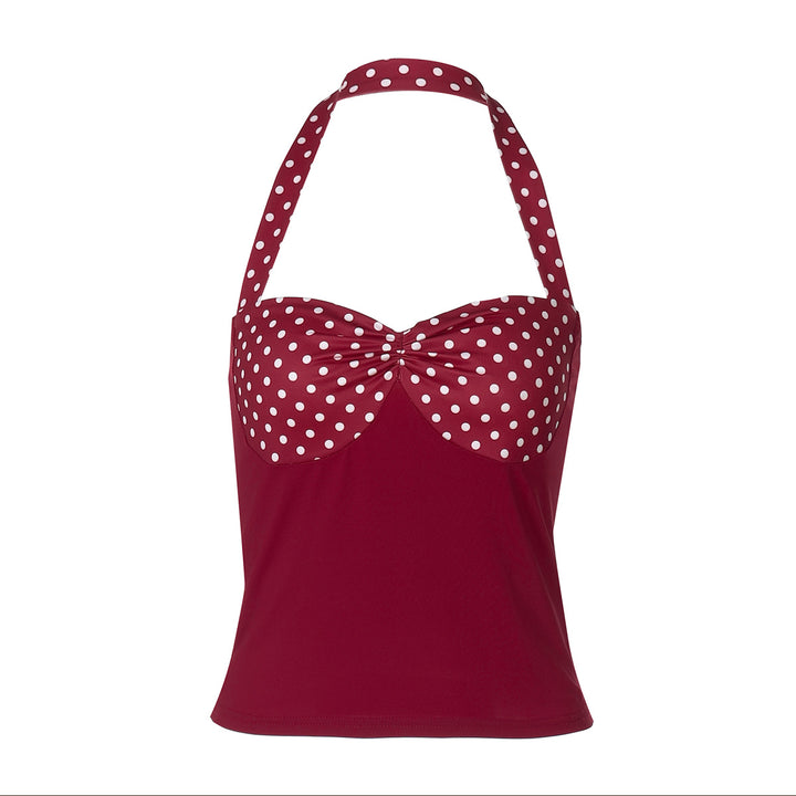 Dame Charmerende Top med Stropper og Prikker Skovae