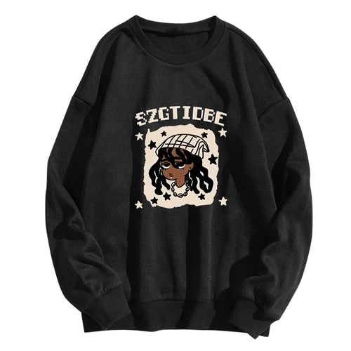 Kvinders afslappede sweatshirt med kunstnerisk print Skovae